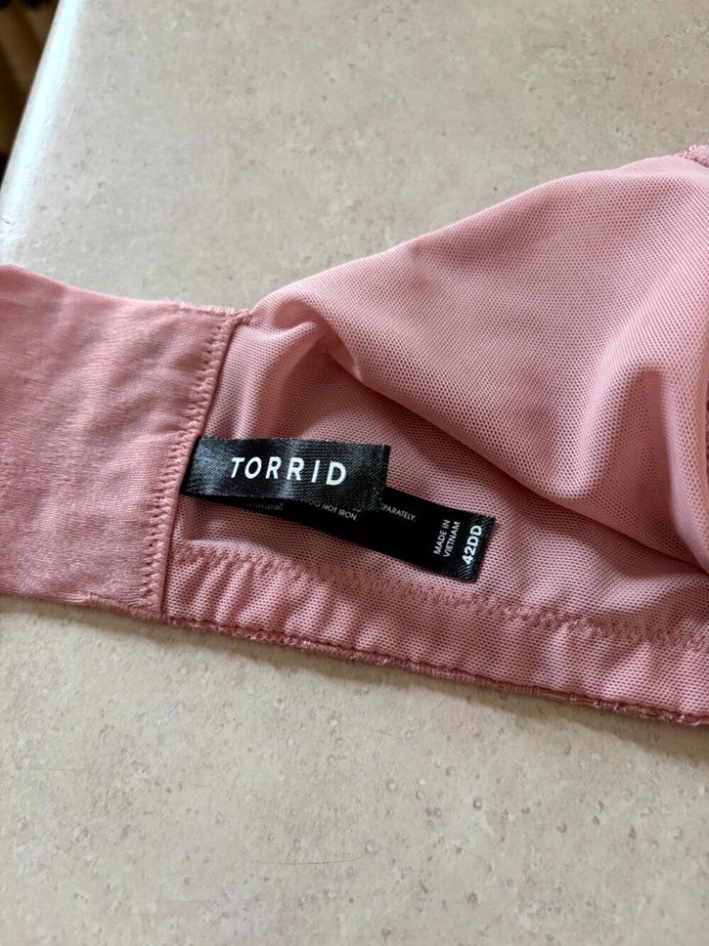 torrid women's plus size bra Padded Underwire Pink Lace Size 42DD - Picture 10 of 11
